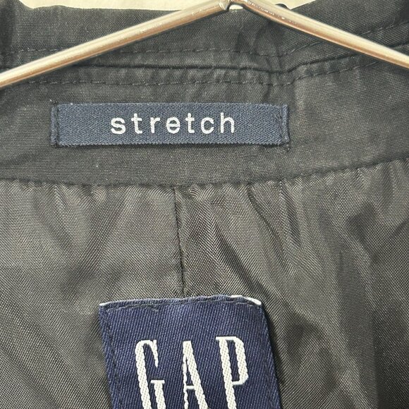 VTG GAP Jacket M Black Zip Classic Stretch Cotton Y2K 90s Style 2001 Lined - Picture 3 of 11